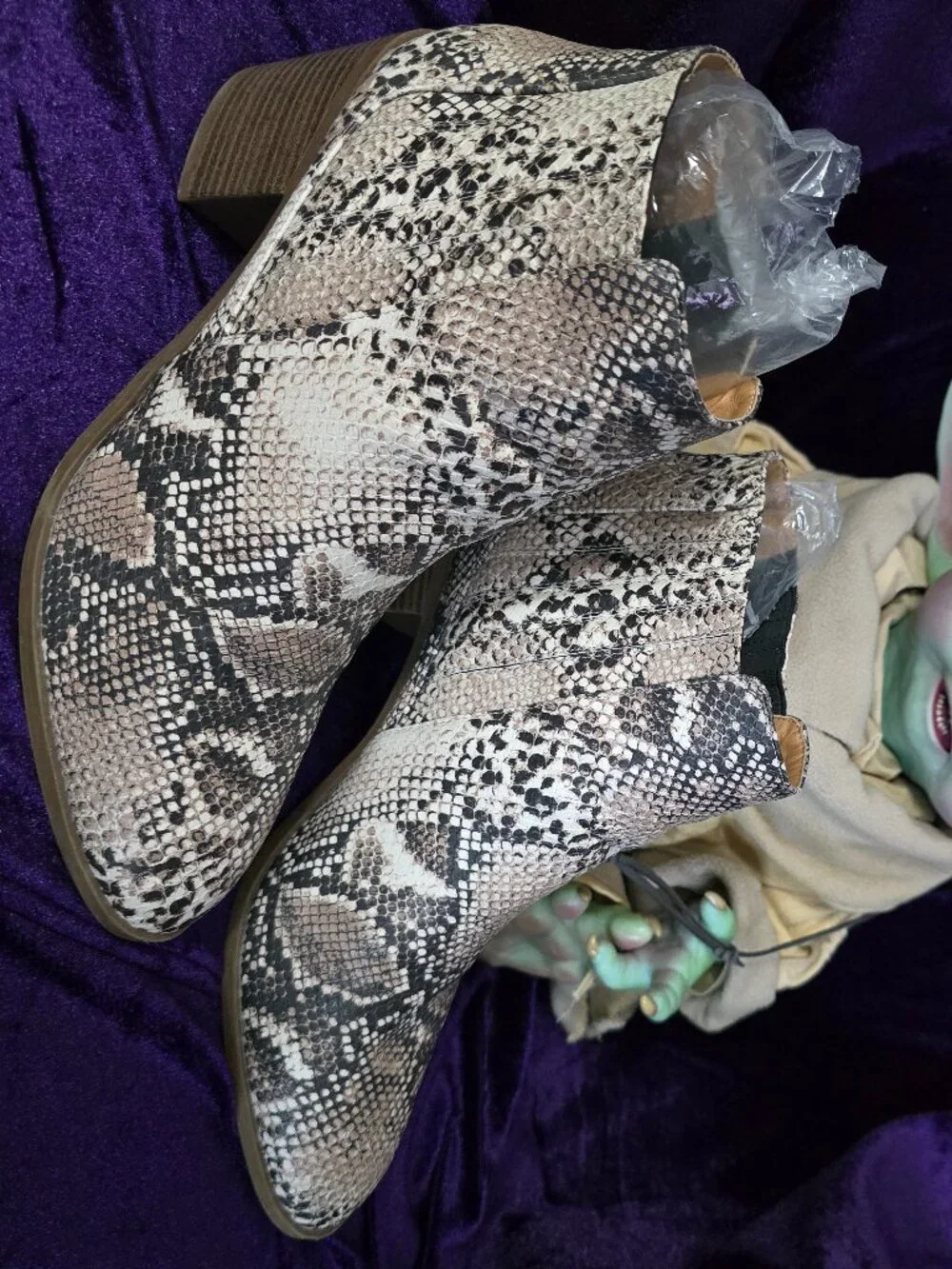 Maurices Snake Embossed Chelsea Booties. 2.5
